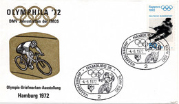 56428 - Bund - 1972 - 50Pfg Winterolympiade '72 EF A SoUmschl SoStpl HAMBURG - JAHRESTREFFEN DER IMOS - Cyclisme