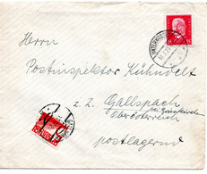 56446 - Deutsches Reich - 1929 - 15Pfg Hindenburg EF A Bf UNTERWOESSEN -> GALLSPACH (Oesterreich), M 5g-Portomarke - Postage Due