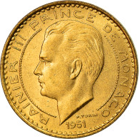 Monnaie, Monaco, Rainier III, 10 Francs, 1951, SUP, Aluminum-Bronze, Gadoury:MC - 1949-1956 Oude Frank