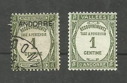 Andorre Français TAXE N°9, 16 Cote 5.80€ - Oblitérés