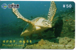 Tortue Tortoise Turtle Cayman Télécarte Chine Phonecard  Telefonkarte (W 553) - Tartarughe