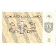 Billet, Lithuania, 1 (Talonas), 1991, Undated, KM:32b, NEUF - Lituania