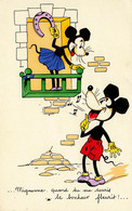 WALT DISNEY Disney * CPA Illustrateur * Mickey & Minnie * Fer à Cheval Porte Bonheur - Sonstige & Ohne Zuordnung