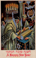 Judaica Judaisme * CPA Illustrateur Gaufrée Embossed * A Happy New Year * Juif Juifs Jew Jewish Israélite - Judaisme
