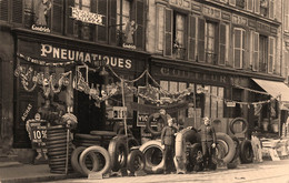 St Denis * Carte Photo * Pneumatiques Marcel BONNARD Michelin & Coiffeur PLIEU Au 11bis Rue De Paris - Saint Denis