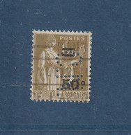 298 De 1934 - Timbre PERFORÉ . C.N - Oblitéré - Type PAIX . Surchargé 50c Sur 1f.25 - Olive (287) - 3 Scannes - Gebraucht