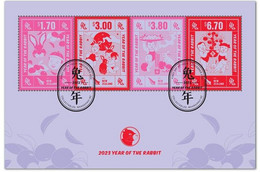 NEW ZEALAND 2023 New Zealand ,Chinese New Year ,Year Of The Rabbit,Zodiac,Jade Emperor, Cancelled MS Sheet (**) - Gebraucht