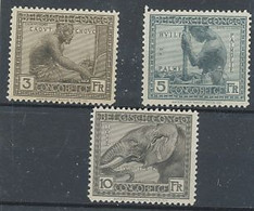 TIMBRE STAMP ZEGEL CONGO BELGE 1923 METIERS ET INDUSTRIES 115-116-117  X - Neufs