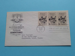 Honoring RELIGIOUS FREEDOM In America - 1957 Flushing N.Y. ( See/zie/voir Scan FDC ) > Farcigny Courbevoie FR ! - 1951-1960