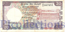 SRI LANKA 20 RUPEES 1990 PICK 97c VF - Sri Lanka