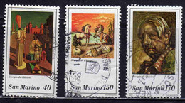 REPUBBLICA DI SAN MARINO 1979 OMAGGIO A GIORGIO DE CHIRICO SERIE COMPLETA COMPLETE SET USATA USED OBLITERE' - Usati