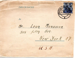 56460 - Bizone - 1948 - 50Pfg Netzaufdr EF A DrucksBf (etw Verfaerbt) LUEBECK -> New York, NY (USA) - Autres & Non Classés