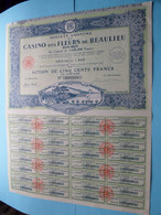 CASINO Des FLEURS De BEAULIEU Sur-Mer - Nice ( Voir / See SCANS ) N° 010248 > Action 500 Francs ! - Casino'