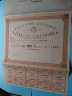 Soc. Pour L'Extansion De La VILLE DE GRENOBLE ( Voir / See SCANS ) N° 03797 > Action De 100 Francs ! - Tourisme