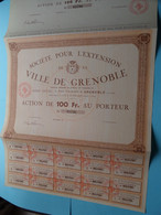 Soc. Pour L'Extansion De La VILLE DE GRENOBLE ( Voir / See SCANS ) N° 03796 > Action De 100 Francs ! - Tourism