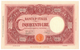 500 LIRE BARBETTI GRANDE C TESTINA RETRO BI RSI 17/08/1944 SUP+ - Regno D'Italia - Altri