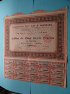 Ets. Tony GAY & JOANNARD - Lyon ( Voir / See SCANS ) N° 09431 > Action De 500 Francs ! - G - I