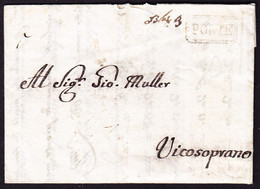 1803 Vorphila Brief Mit Kastenstempel PONTE Nach Vicosoprano. Inwendig Etwas Fleckig. - ...-1845 Préphilatélie