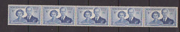 NEW  ZEALAND    1953    Royal  Visit    4d  Blue    Strip  Of  5    MNH - Unused Stamps