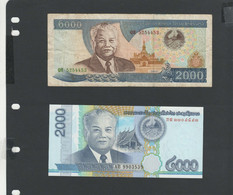 LAOS - Lot 2 Billets 2000 Kip 2003 TB/F & 2011 NEUF/UNC Pick.33 & 41 - Laos