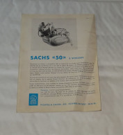 PUB PUBLICITE MOTEUR SACHS 50 3 VITESSES, FICHTEL & SACHS AG, SCHWEINFURT - Moto