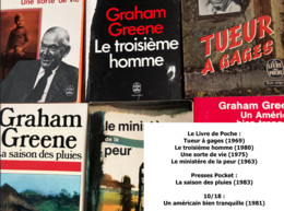 6 Livres De Graham Greene Format Poche (Tueur à Gages-Le 3ème Homme-Une Sorte De Vie-Le Ministère De La Peur-La Saison D - Wholesale, Bulk Lots