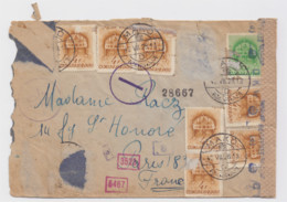 Enveloppe Postée à MAKO Hongrie 1942 Avec Tampons Et 2 Bandes De Censure Allemande Et Italienne Posta Estera En L'état - Hojas Completas