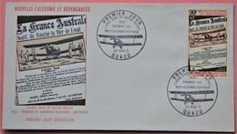 FDC - NOUVELLE CALEDONIE 1971 AVIATION L'AIGLE DORE DE ROFFEY PREMIER VOL VERS AUSTRALIE YT PA 125 - Storia Postale