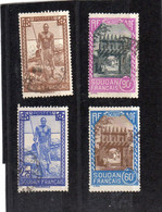 SOUDAN Français , Année 1939-40 ,lot De 4 Valeurs N°113,115,120,121 Oblitérés - Soudan (1954-...)