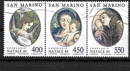 SAN MARINO - 1984 - NATALE - TRITTICO USATO ( YVERT 1104\6 - MICHEL 1310\12) - Usados