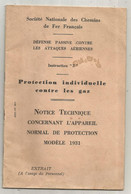 Société Nationale Des Chemins De Fer Français , Militaria, Défense Passive Contre Les Attaques Aériennes, Frais Fr 3.35e - Spoorweg