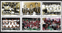 SAN MARINO - 1999 - CALCIO - 100° MILAN FOOTBALL CLUB - BLOCCO DI 6 DA BF - USATO ( YVERT 1643\8 - MICHEL 1856\61) - Used Stamps