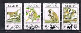 St Kitts 1986 Monkeys WWF Used - Gebraucht