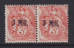 Alexandria (French Offices), Scott 32-32a (Yvert 36aa), MHR Pair, Signed Roumet - Neufs