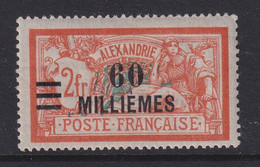 Alexandria (French Offices), Scott 72 Var (Yvert 73a), MHR SHIFT, Signed Roumet - Neufs