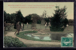 CPA 78 - MONTESSON - ECOLE DEPARTEMENTALE THEOPHILE ROUSSEL - LA SECTION DES PARTERRES ET PLATEBANDES - JARDIN PAYSAGER - Montesson