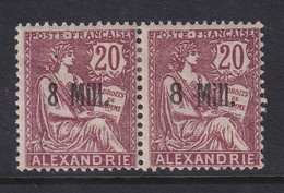 Alexandria (French Offices), Scott 37-37a (Yvert 41aa), MHR, Signed Roumet - Neufs