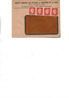 LETTRE COMMERCIALE AFFRANCHIE N° 685 BANDE DE 4 OBLITEREE CAD NANTES GARE -1945 - 1921-1960: Modern Tijdperk