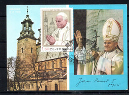 CARTE MAXIMUM - POLOGNE - PAPE - POPE - JEAN PAUL II - EDITO 16/07/81 A SZEZCIN - X - - Cartoline Maximum