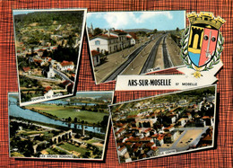 Ars Sur Moselle * Souvenir Du Village 4 Vues * La Gare , Le Centre ... - Ars Sur Moselle
