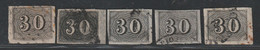 BRESIL - N°13 X5 Obl (1850-66) 30r Noir - Gebraucht