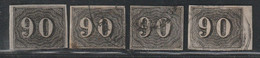 BRESIL - N°15 X4 Obl (1850-66) 90r Noir - Gebraucht