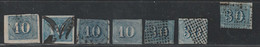 BRESIL - N°19/20 Obl (1854-61) 10r Et 30r Bleu : 7 Timbres. - Gebraucht