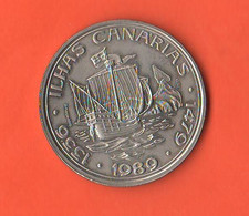 Portogallo 100 Escudos 1989 Portugal Islas Canàrias Nickel Coin Navi Navir Ships - Portugal