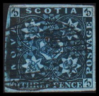 1851-1857. NOVA SCOTIA CROWN IN ORNAMENT THREE PENCE. Small Thin Spot.  - JF528313 - Brieven En Documenten