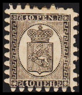 1866-1874. Coat Of Arms. Penni & Mark. Roulette II (short Tongue). 10 PEN. Black On Buff Pap... (Michel 7 By) - JF528327 - Nuovi