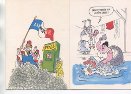 Humour - Lot De 2 CPM Bicentenaire Révolution Française La Mère Denis Et Péage - Dessin De Cabu - TBE - Cabu