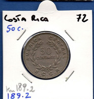 COSTA RICA - 50 Centimos 1972 -  See Photos -  Km 189.2 - Costa Rica
