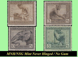 1923 ** BELGIAN CONGO / CONGO BELGE = COB 114/117 MNH/NSG [M] VLOORS SELECTION X 4 STAMPS [ NO GUM ] TOP VALUES - Unused Stamps