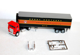 CAMION POIDS LOURD 1/87, TRACTEUR BURLINGTON + SEMI REMORQUE GREAT NORTHERN G319 - AUTOMOBILE MINIATURE (1712.27) - Scale 1:87